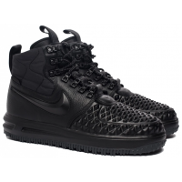 Nike Air Force 1 Lunar Duckboot All Black с мехом