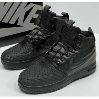 Nike Air Force 1 Lunar Duckboot All Black с мехом