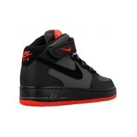 Nike Air Force 1 Mid 07 серо-черные с мехом