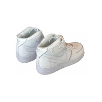 Кроссовки Air Force 1 Nike Mid All White с мехом