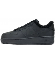 Nike Air Force 1 Low All Black с мехом